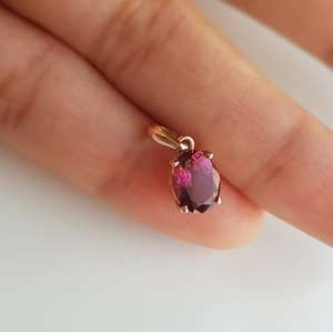 Pendentif en or pur 14 carats avec tourmaline rose naturelle taille ovale 1,3 ct, bijou fin fait main, pierre de naissance d'octobre, cadeau d'anniversaire pour elle - Product Image 3