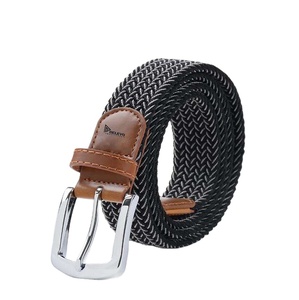 Ceinture élastique pour homme, ceinture ajustable, longueur 110-125 cm, avec boucle en métal, logo personnalisé, 2-3 cm, vêtements décontractés - Product Image 4