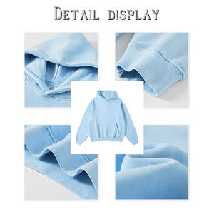 Drop Shoulder Oversized Mens Hoodie 500 GSM Heavyweight 100% Cotton Fleece Plain Baggy Hooded Sweatshirt Casual Blank Sportswear - Product Image 3