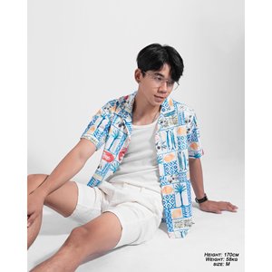 Chemise à col en tissu de soie TST 8149 à manches courtes (style sicilien) - Product Image 6