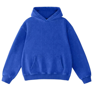 Sudadera con Capucha de Alta Calidad para Invierno, 100% Algodón, 600gsm, Lavado Ácido, Estilo Vintage, Efecto Desgastado por el Sol, Bordado con Logotipo Personalizado - Product Image 1