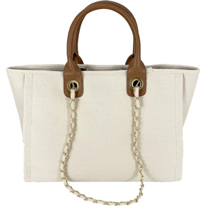 Luxury Vintage Women's Cowhide PU <b>Canvas</b> <b>Handbags</b> Unisex Genuine Cowhide PU <b>Canvas</b> Hand Bags with Zipper Closure and Two Straps - Product Image 4