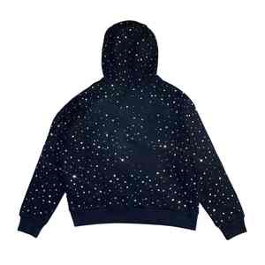 Conjuntos de ropa urbana de invierno personalizados para hombre con cremallera completa, logotipo en blanco, pedrería ácida reflectante, 100% algodón polar transpirable de 330 g/m² - Product Image 2