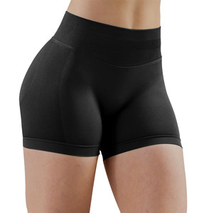 Venta al por mayor de las mujeres de cintura alta Jogger Correr Poliéster Atlético Entrenamiento Yoga Custom Biker Booty Gym Shorts - Product Image 4