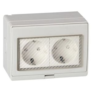DoubleConnection EU Socket IP55 Impermeable Outdoor <b>Adapter</b> & Connector - Product Image 1