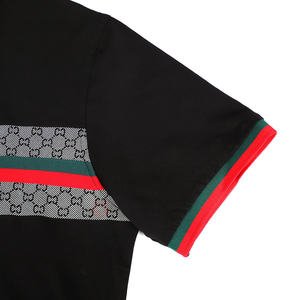 เสื้อโปโลผู้ชายขนาดพลัสไซส์ทรงสลิมฟิตเสื้อโปโลผ้าฝ้ายระบายอากาศลายทางแนวธุรกิจ100% - Product Image 4