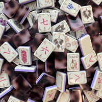 Jeu de cartes de mahjong en acrylique peint à la main, motif écaille de tortue, style moderne américain Eloise, luxe élégant, cadeau de jeu, 160 pièces, 4 joueurs