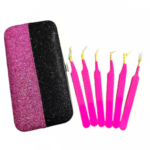Pince à cils de longueur régulière avec logo entièrement personnalisée à vendre Pince à cils de volume en acier inoxydable de couleur unie - Product Image 3