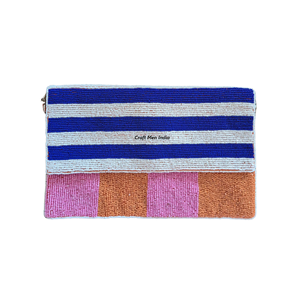 Porte-monnaie élégant et léger fait à la main avec des perles de rocaille brodées, forme carrée, personnalisable pour les fêtes de Noël - Product Image 1