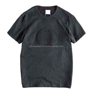 Aoxi moda ropa de lujo 3D en relieve camiseta hombres ropa fabricante logotipo personalizado alta calidad 300gsm pesado algodón camiseta - Product Image 3