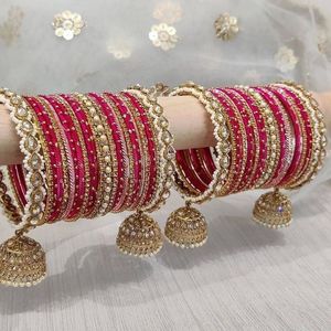 Elegant High Polished <b>Gold</b> Trendy Bridal <b>Bangles</b> Kundan Stone Imitation Pearl Work Customizable Traditional <b>Bangle</b> for Wedding - Product Image 2