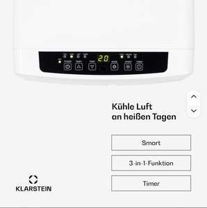 Climatiseur portable tour 7000 BTU pour la maison, contrôle via application WiFi, 3 en 1 (refroidissement, déshumidificateur, ventilateur), 10-15 m², 50 dB, blanc - Product Image 2