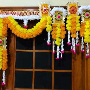 Travail de miroir Bandanwar traditionnel brodé Toran perles élégantes cloches décor de porte festive décor mural de Style traditionnel indien - Product Image 4