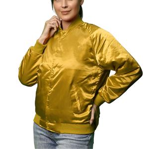 2025 Customized Style & Logo Women Satin Bomber <b>Jacket</b> High Quality Plus Size Women Satin Bomber <b>Jacket</b> Women's Satin <b>Jackets</b> - Product Image 3