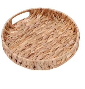 Designer <b>Edge</b> Rattan Tray Stylish Woven Tray for Serving Snacks Drinks Breakfast Tea Coffee Organizing Kitchen Essentials - Product Image 4