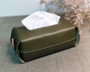 Cubierta de Cuero para Caja de Pañuelos, Decoración de Escritorio, Porta Servilletas Minimalista, Organizador de Pañuelos para Auto, Dormitorio, Oficina en Casa - Product Image 6