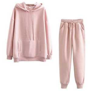 Sudadera con capucha chándal de lana gruesa 100% traje de algodón 2 piezas conjuntos sudadera pantalones trajes de BlueFebrek Impex chándal para mujer - Product Image 5