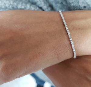 18K Gold Lab Grown Brilliant Cut Color D Diamond Tennis Bracelet IGI Certified VS1 2mm 3mm 4mm 5mm Chain Jewelry for Women&<b>Men</b> - Product Image 4