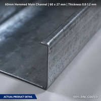 Prix usine – Profilé carré galvanisé 60 mm avec revêtement en zinc, anti-corrosion, pour ossature de plafond suspendu et cloisons sèches