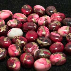 พลอยเทอร์ควอยซ์สีแดงควายธรรมชาติ Kingman7X9สามารถปรับแต่งได้7X9MM รูปวงรีสำหรับทำเครื่องประดับ - Product Image 4