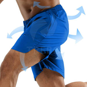 Pantalones cortos deportivos transpirables de secado rápido para hombre con cierre de cintura elástica Color sólido Etiqueta privada Hecho en Pakistán Tela de Spandex - Product Image 3