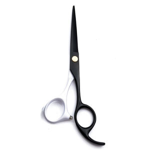 Tijeras de peluquero de la mejor calidad, tijeras de corte de pelo de acero inoxidable de Color blanco y negro con reposapiés fijo - Product Image 6