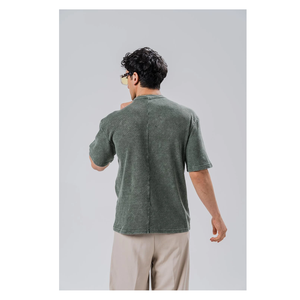 T-shirt long en coton 100% tricoté surdimensionné pour homme avec logos imprimés, streetwear grande taille - Séchage rapide et écologique - Product Image 1