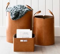 Organisateur de magazines en cuir de style moderne, porte-documents au sol, panier de rangement pour journaux et livres, multifonctionnel, Noël