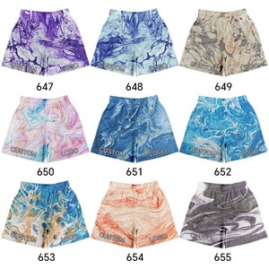 Pantalones cortos de poliéster totalmente estampados informales de verano para hombre de alta calidad al por mayor con logotipo personalizado diseño de malla impresa a la moda de mármol - Product Image 3