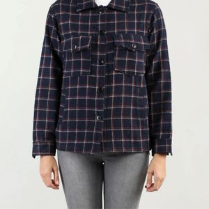 Veste de chemise boutonnée à manches longues à carreaux pour femmes chic pour un Loo élégant à couches - Product Image 6