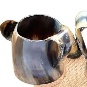 Jarra de Cuerno Natural Hecha a Mano, Pulida, para Bebidas, Estilo Medieval Nórdico y Rústico, Disponible al Mejor Precio - Product Image 4