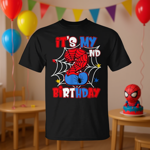 Maglietta a tema Ragnatela per il 2° Compleanno di Bambini di 2 Anni - Promozionale: È il mio compleanno! - Product Image 3