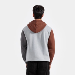 Sudadera con capucha para hombre 2025, logotipo personalizado, transpirable, 430 GSM, Polar, sudaderas con cordón de invierno con panel de contraste teñido liso - Product Image 4