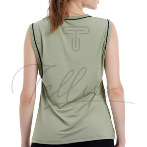 Camiseta sin Mangas de Punto para Mujer, de Primera Calidad, Ajuste Holgado, Ecológica, de Secado Rápido, con Logotipo Frontal, Ropa Deportiva para Gimnasio - Product Image 2