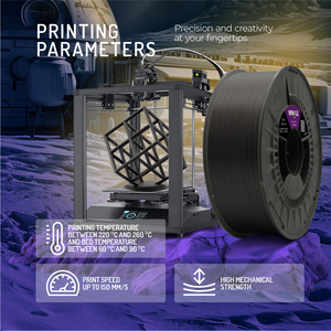 Filament PETG CF en fibre de carbone WINKLE 1,75 mm Noir 1 kg Impression 3D FDM Vente en gros Pièces mécaniques robustes Tolérance 0,05 mm - Product Image 5