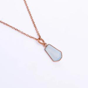 Vente en gros directe usine Bijoux chrétiens en argent sterling 925 avec pendentif cercueil en calcédoine aqua véritable, finition rhodiée, pour les fêtes - Product Image 5