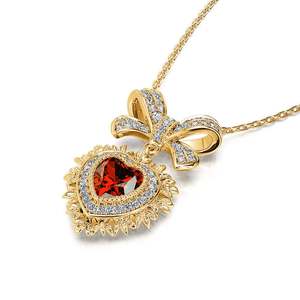 Collier en argent sterling Jeulia Radiant Love Halo Heart Cut, cadeau idéal - Product Image 3