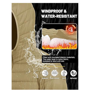 Chaqueta de invierno acolchada con aislamiento empacable ligera para hombre, abrigo hinchado alternativo de plumón resistente al agua de alta calidad - Product Image 3