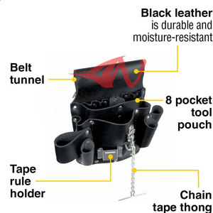 Nouveau stock Sac à outils d'électricien en cuir de qualité industrielle Finition robuste avec compartiments spacieux - Product Image 2