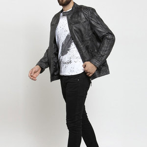 Custom Color Windproof Men Leather Winter <b>Jacket</b> Premium Quality <b>Light</b> <b>Weight</b> Men Leather <b>Jacket</b> - Product Image 4