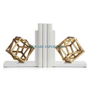 Maravilloso Recién llegado Sujetalibros de mesa de latón de metal de gran tamaño Elegante Nuevo aspecto Logotipo personalizado Sujetalibros únicos para los más vendidos - Product Image 6