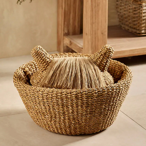 High Quality Handmade Seagrass Animal <b>Basket</b> <b>Large</b> Natural <b>Wicker</b> Toy <b>Storage</b> Hamper <b>for</b> Kids Room Decor Supplier Vietnam - Product Image 2