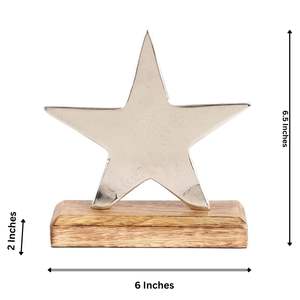 Estatuilla plana de aluminio pulido plateado con técnica de fundición Base de madera Acento decorativo moderno para exhibición de regalo de oficina en casa - Product Image 6