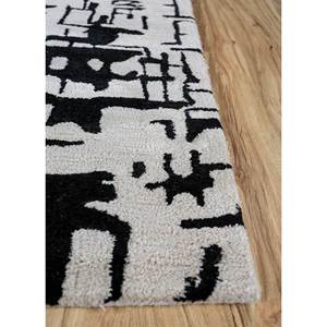 Alfombra Genesis Ivory Hecha a Mano de Lana y Viscosa, Rectangular de 9x12, Diseño Abstracto a Rayas, para Sala de Estar, Hogar y Pasillo -Tnq-266 - Product Image 4