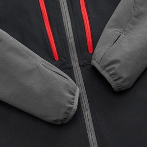 Chaqueta Softshell para hombre impermeable OEM al por mayor personalizada de poliéster Spandex cuello alto con cierre de cremallera de talla grande - Product Image 4