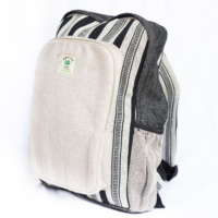 Sac à dos élégant et léger en tissu de chanvre avec doublure en coton biologique, ceinture à coussin d'air, fabriqué à la main au Népal, capacité de 16 L, idéal pour l'université