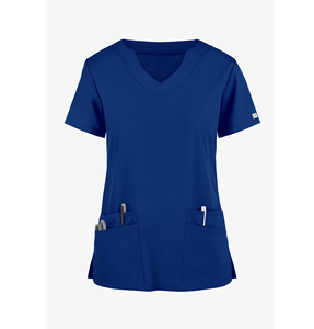 เสื้อสครับแพทย์ผู้หญิงแขนสั้นแบบใหม่ ผลิตตามสั่ง OEM ผ้าเนื้อยืดไร้รอยต่อ ตรวจจับรอยขาดได้ ผลิตตามแบบที่กำหนด - Product Image 5