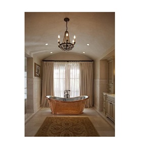 Baignoire en cuivre autoportante ferme artisanale baignoire hôtel salle de bain fournitures couleur noire moderne nouveauté prix de gros - Product Image 1