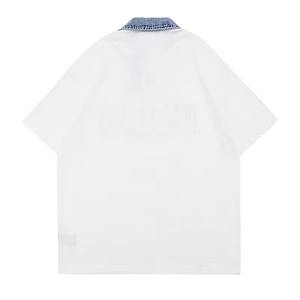 เสื้อคอปกผ้ายีนส์ปรับแต่งได้มีซิปปกคอตั้งปักโลโก้เสื้อยืดผู้ชาย - Product Image 6