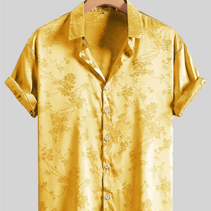 เสื้อเชิ้ตผู้ชายแขนสั้นพิมพ์ลาย3D ลำลองแบบกำหนดเองเสื้อเชิ้ตผ้าฝ้าย100% - Product Image 1